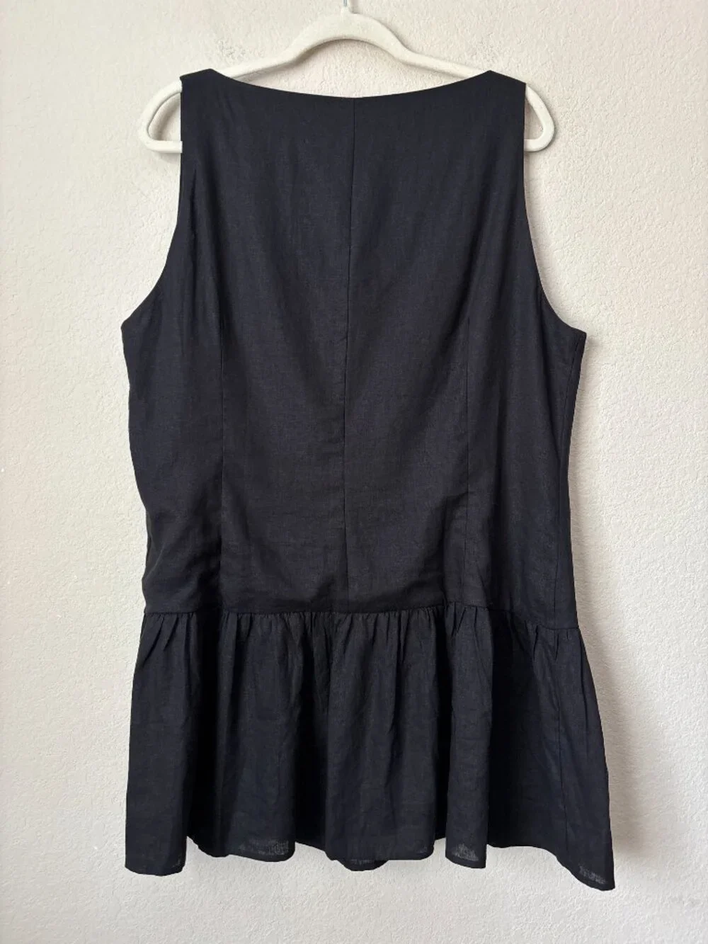 H&M Linen Blend XL Ruffle Hem Mini Dress NEW - Picture 9 of 9